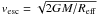 ${v_{\rm esc}}=\sqrt{2GM/R_{\rm eff}}$