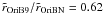 $\tilde{r}_{\rm OriB9}/\tilde{r}_{\rm OriBN}=0.62$