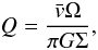 \begin{eqnarray} Q=\frac{\bar{v} \Omega}{\pi G\Sigma}, \end{eqnarray}