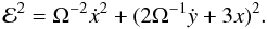 \begin{eqnarray} {\cal E}^2 = {\Omega^{-2}{\dot x}^2+(2\Omega^{-1}\dot y+3x )^2} \label{eq:defe2}. \end{eqnarray}
