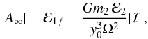 \appendix \setcounter{section}{1} \begin{eqnarray} \label{inducede}|A_{\infty}|={\cal E}_{1f} =\frac{Gm_2\,{\cal E}_2}{y_0^3\Omega^2}|\cal{I}|, \end{eqnarray}