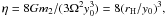 \appendix \setcounter{section}{1} $\eta = 8Gm_2/(3\Omega^2y_0^3)=8(r_{\rm H}/y_0)^3,$