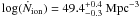 $\log(\dot{N}_{\rm ion})=49.4 ^{+0.4} _{-0.3}\rm ~Mpc^{-3}$