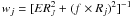 $w_j=[ER_J^2+(f\times R_j)^2]^{-1}$