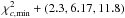 $\chi_{c, {\rm min}}^2 + (2.3,6.17,11.8)$