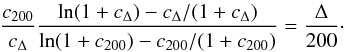 \appendix \setcounter{section}{1} \begin{equation} \frac{c_{200}}{c_{\Delta}} \frac{\ln (1+c_{\Delta}) - c_{\Delta}/(1+c_{\Delta}) } {\ln (1+c_{200})-c_{200}/(1+c_{200})} = \frac{\Delta}{200}\cdot \label{eqa:rdelta} \end{equation}