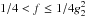 $1/4<f\leq1/4g_2^2$