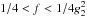 $1/4<f<1/4g_2^2$