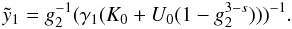 \appendix \setcounter{section}{4} \begin{eqnarray} \yc_1=g_2^{-1} (\gamma_1(K_0+U_0(1-g_2^{3-s})))^{-1}. \label{xcyc1} \end{eqnarray}