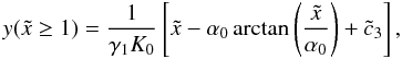 \appendix \setcounter{section}{4} \begin{eqnarray} y(\xc\geq 1)=\frac{1}{\gamma_1K_0}\left[ \xc-\alpha_0\arctan\left( \frac{\xc}{\alpha_0} \right)+\cc_3 \right], \label{ys3aA} \end{eqnarray}
