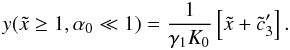\appendix \setcounter{section}{4} \begin{eqnarray} y(\xc\geq 1,\alpha_0\ll 1)=\frac{1}{\gamma_1K_0}\left[ \xc+\cc_3' \right]. \label{ys3a01} \end{eqnarray}