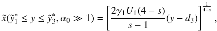 \appendix \setcounter{section}{4} \begin{eqnarray} \xc(\ys_1\leq y\leq\ys_3,\alpha_0\gg 1) = \left[ \frac{2\gamma_1U_1(4-s)}{s-1}(y-d_3) \right]^{\frac{1}{4-s}}, \label{xc11sa10} \end{eqnarray}