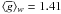 $\langle \gbar \rangle_{w} = 1.41$