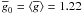 $\gbar_0=\langle\gbar\rangle=1.22$