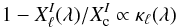 \begin{equation} 1 - X^I_{\ell}(\lambda)/X^I_{\rm c} \propto \kappa_\ell(\lambda) \label{eq:5} \end{equation}