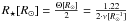 $R_\star[{R}_\odot]=\frac{\Theta[{R}_\odot]}{2}=\frac{1.22}{2\cdot\nu[{R}_\odot^{-1}]}$