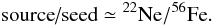 $$ \mbox{source/seed}\simeq {}^{22}{\rm Ne}/{}^{56}{\rm Fe}. $$
