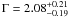 $\Gamma=2.08^{+0.21}_{-0.19}$