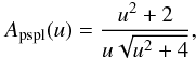 \begin{equation} \label{eq:pspl} \Apspl(u) = \frac{u^2+2}{u\sqrt{u^2+4}}, \end{equation}