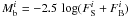 \hbox{$M_{\rm b}^i=-2.5\,\log(\FS^i+\FB^i)$}