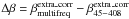 \hbox{$\Delta\beta=\beta_{\rm multifreq}^{\rm extra\_corr}-\beta_{45{-}408}^{\rm extra\_corr}$}