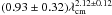 \hbox{$(0.93\pm0.32)\lambda_{\rm cm}^{2.12\pm0.12}$}