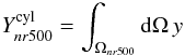 \appendix \setcounter{section}{2} \begin{equation} Y^{\rm cyl}_{nr500}=\int_{\Omega_{nr500}} {\rm d} \Omega \, y \end{equation}