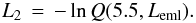 \begin{equation} L_{{\rm 2}} \, = \, -\ln Q(5.5, L_{{\rm eml}}). \end{equation}