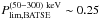 \hbox{$P^{(50-300)\rm~keV}_{\rm lim, BATSE}\sim 0.25$}