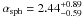 \hbox{$\alpha_{\rm sph}=2.44^{+0.89}_{-0.59}$}