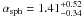 \hbox{$\alpha_{\rm sph}=1.41^{+0.52}_{-0.34}$}