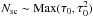 \hbox{$N_{\rm sc}\sim {\rm Max}(\tau_0, \tau^2_0)$}