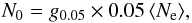 \begin{equation} N_{0} = g_{0.05} \times 0.05 \, \langle N_{\rm e} \rangle , \end{equation}