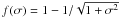 \hbox{$f(\sigma) = 1 - 1/\sqrt{1+\sigma^2}$}