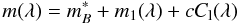 \begin{equation} m(\lambda) = m^*_B+m_1(\lambda) + c C_{\rm l}(\lambda) \end{equation}