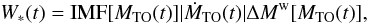 \appendix \setcounter{section}{1} \begin{equation} \label{Wdef} \W(t)={\rm IMF}[\Mto]\vert\DMto\vert \Delta M^{\rm w}[\Mto], \end{equation}