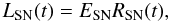 \appendix \setcounter{section}{1} \begin{equation} \label{LSN} \LSN(t)=E_{\rm SN} \RSN(t), \end{equation}