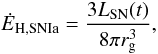 \appendix \setcounter{section}{1} \begin{equation} \dot E_{\rm H,SNIa}=\frac{3\LSN(t)}{8\pi \rg^3}, \end{equation}