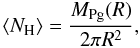 \begin{equation} \label{NHdef} \NH = \frac{\MPg}{2\pi R^2}, \end{equation}
