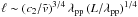 \hbox{$\ell\sim (c_2/\tilde{v})^{3/4}\, \lambda_{\rm pp}\, (L/\lambda_{\rm pp})^{1/4}$}