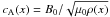 \hbox{$\ca(x)=B_0/\sqrt{\muo\rho(x)}$}