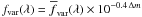 $f_{\rm var}(\lambda) = \overline{f}_{\rm var}(\lambda)\times 10^{-0.4\,\Delta m}$