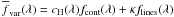 $\overline{f}_{\rm var}(\lambda) = c_{\rm H}(\lambda) f_{\rm cont}(\lambda) + \kappa f_{\rm lines}(\lambda)$