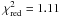 \hbox{$\chi^{2}_{\rm red} = 1.11$}