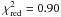 \hbox{$\chi^{2}_{\rm red} = 0.90$}