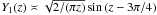 \hbox{$Y_{1}(z)\asymp\sqrt{2/(\pi z)}\sin{(z-3\pi/4)}$}