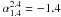 \hbox{$\alpha^{2.4}_{1.4}=-1.4$}