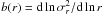 \hbox{$b(r) = \dd \ln \sigma^2_r/ \dd\ln r$}