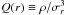 \hbox{$Q(r) \equiv \rho / \sigma^3_r$}