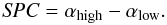 \begin{equation} {\it SPC}=\alpha_{\rm high}-\alpha_{\rm low}. \end{equation}